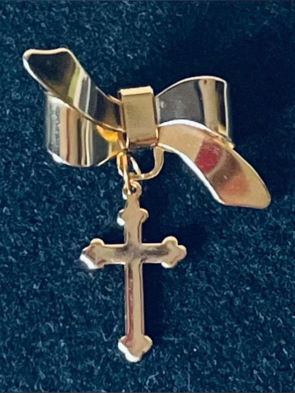Gold Tone Cross Brooch
